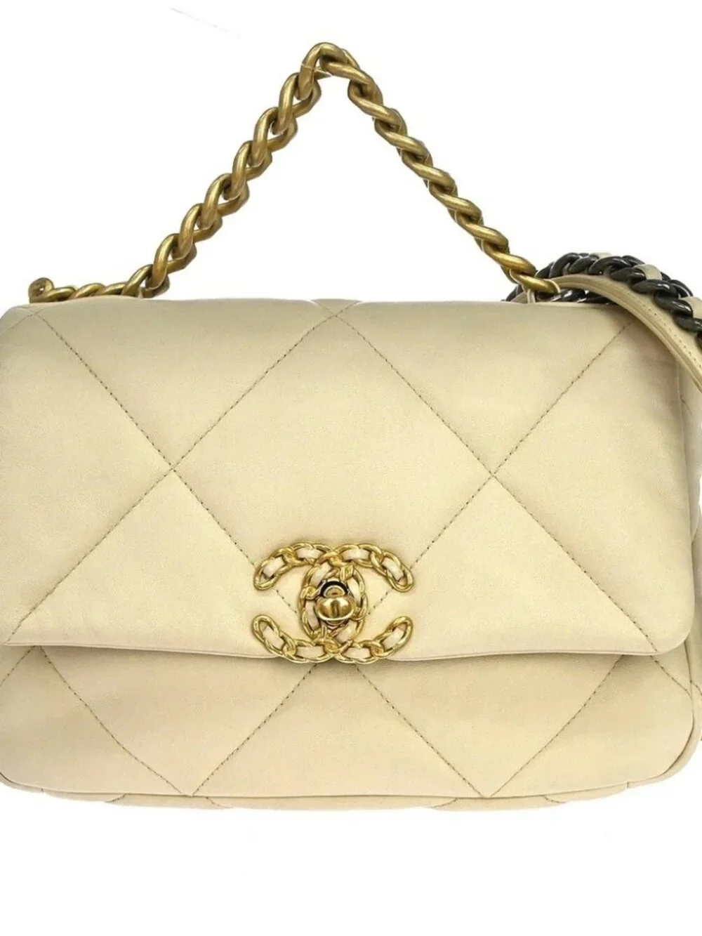 Chanel Beige Lambskin Dix-neuf 19 2way Handbag